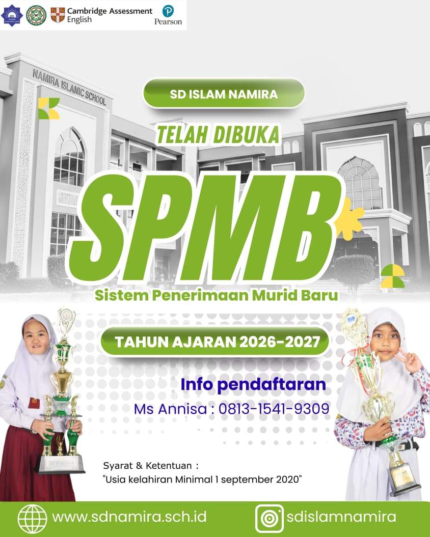 TELAH DIBUKA SPMB SD ISLAM NAMIRA T.A 2026/2027